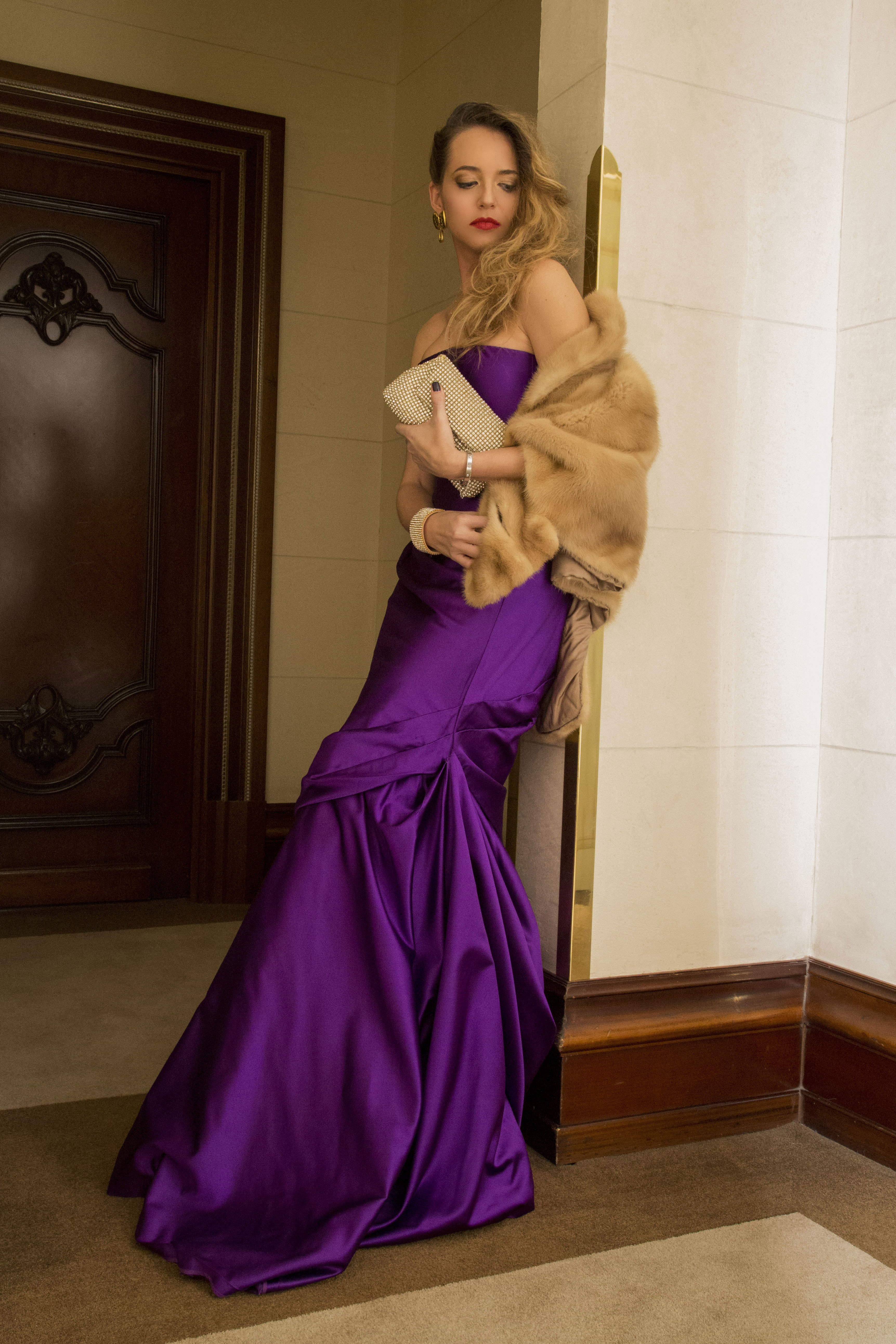 violet long dress ralph lauren