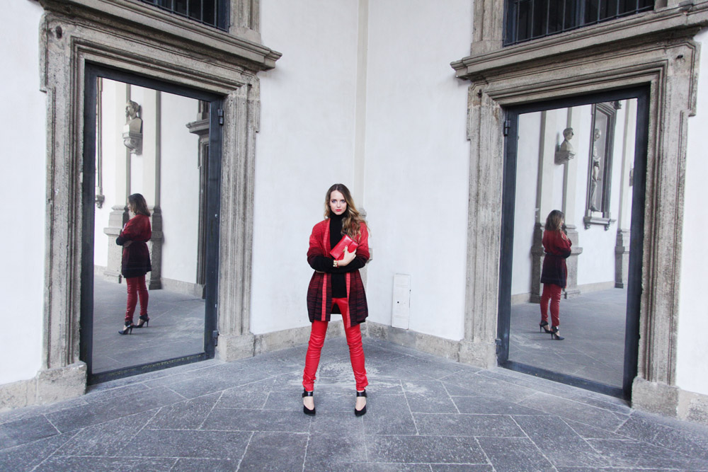 Red and Black Outfit
