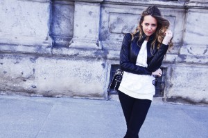 black and white contrast outfit