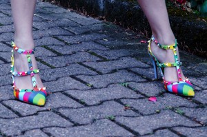 valentino rockstuds shoes rainbow
