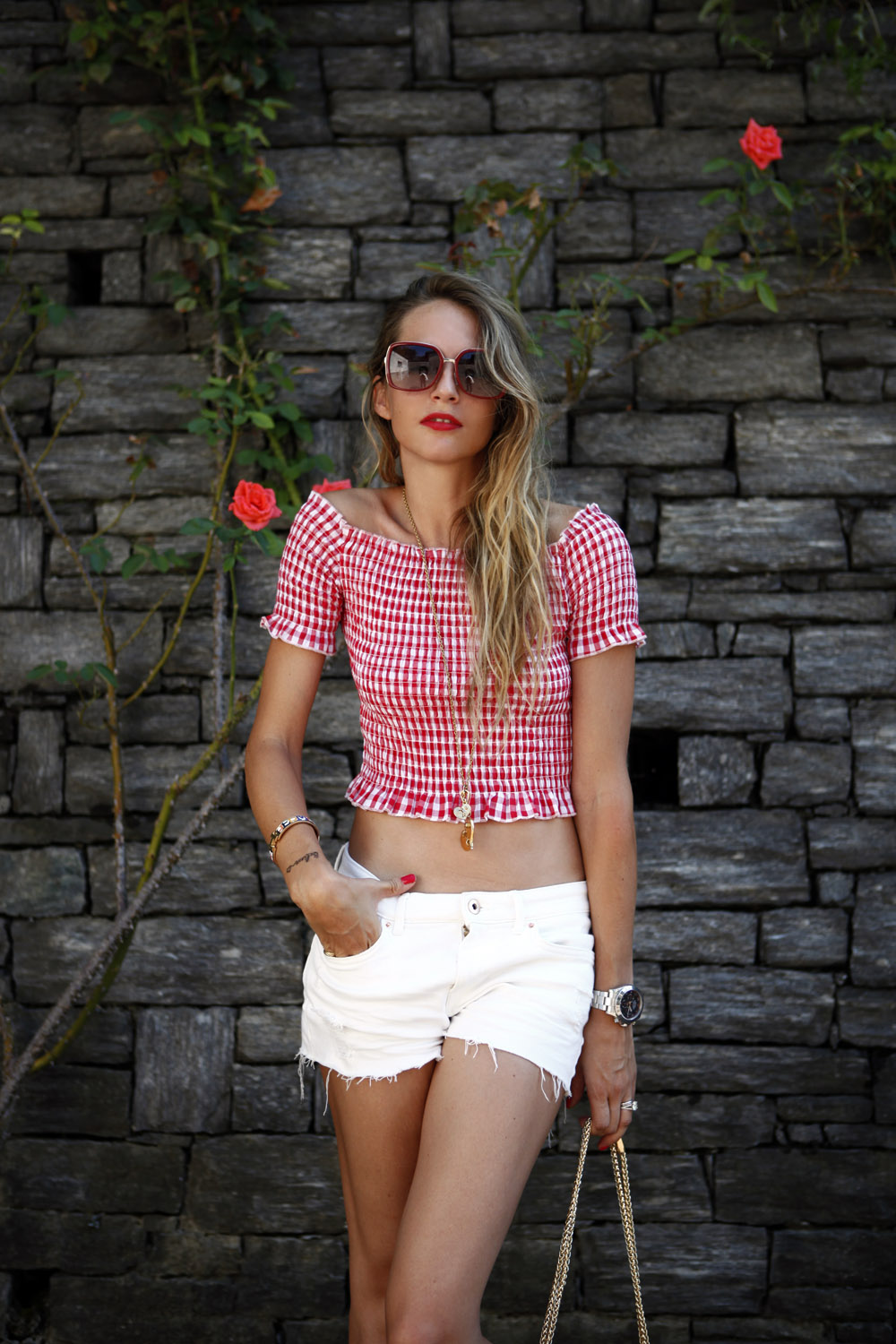 red checked crop top summer 2015