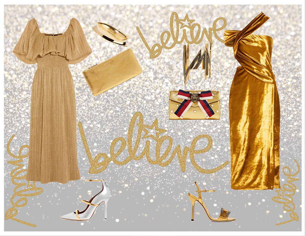 Believe in Gold metallic dress