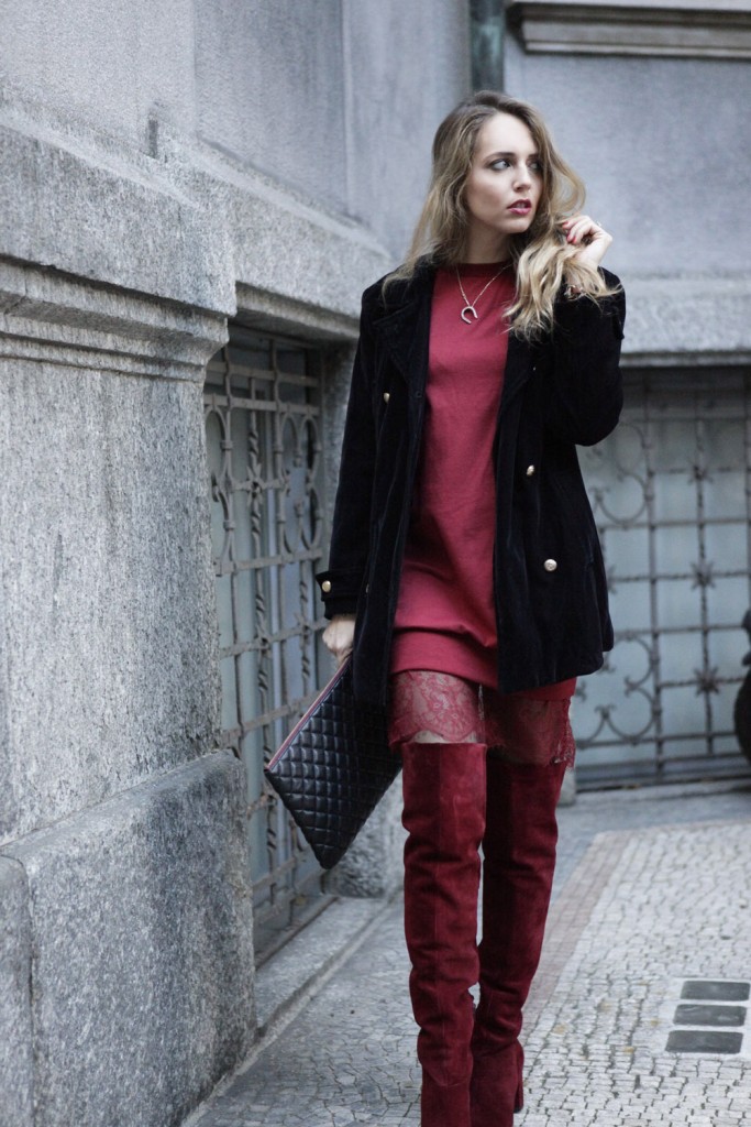 Burgundy Oversize Sweater Dess | The Ugly Truth of V